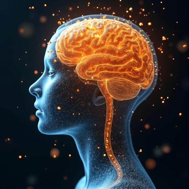 腦部插圖顯示一整天清醒期間腺苷的累積