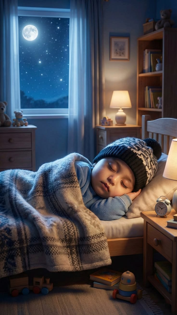柔和燈光下的平靜睡眠環境